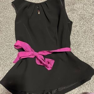 White House black market black top with purple belt size 6